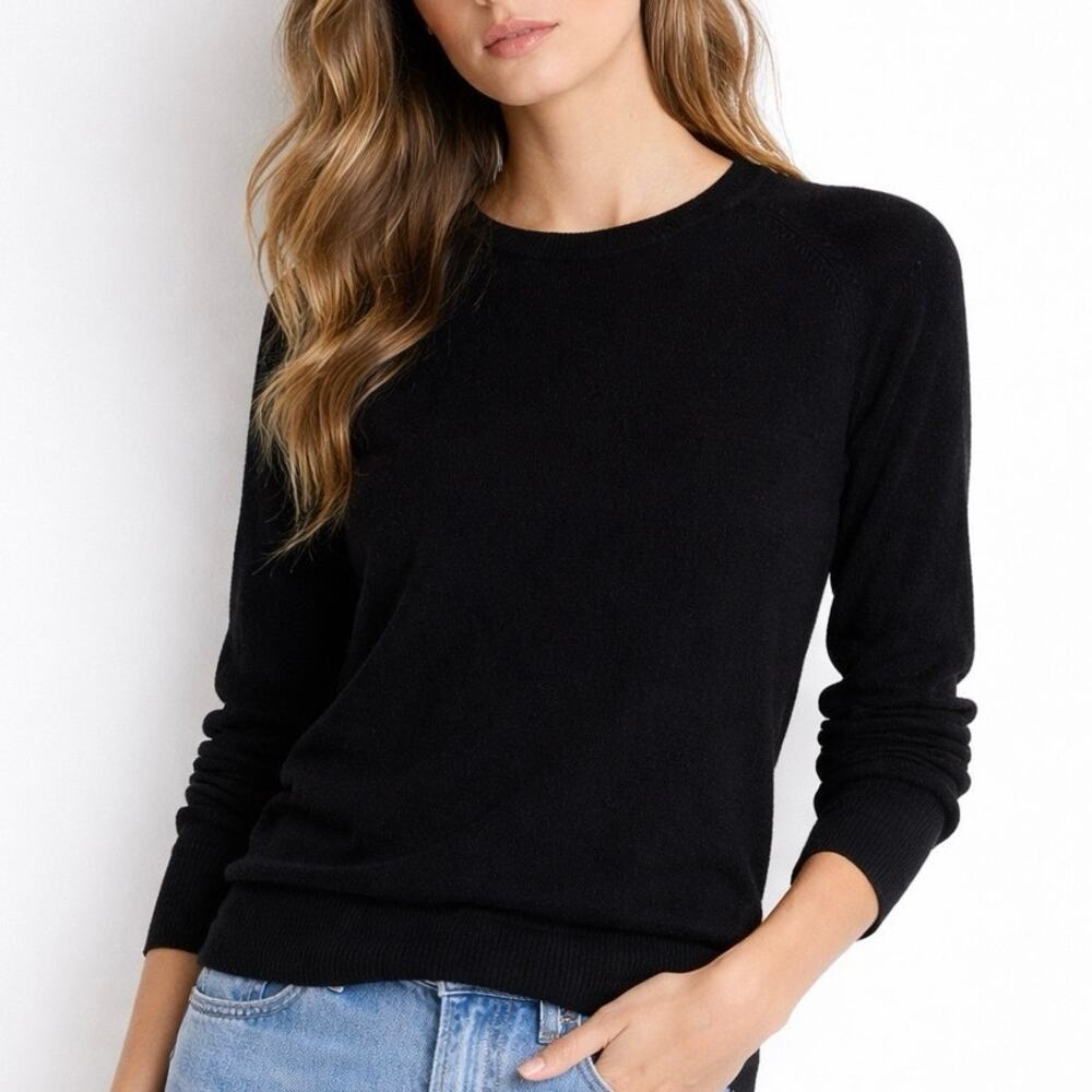 Equipment Sloane Cashmere Crewneck Sweater Black XS Minimalist Classic Knit